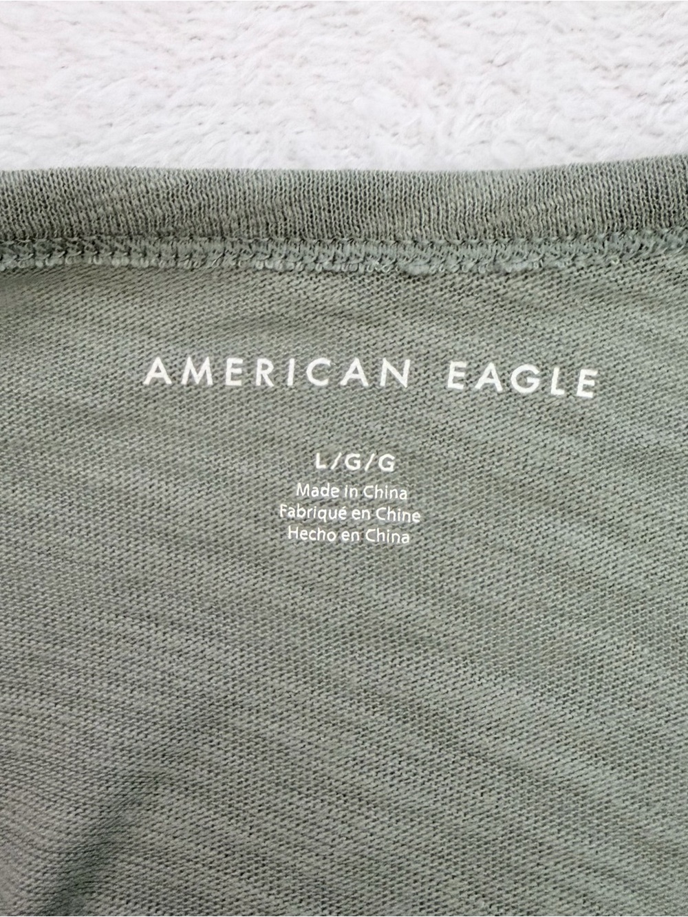 American Eagle Sage Green V-Neck Women's Peplum Top - Picture 3 of 4